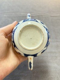 Three Chinese Imari-style covered teapots and a blue and white milk jug, Kangxi/Qianlong