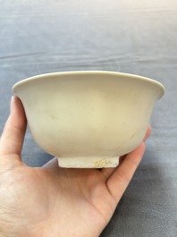 Five Chinese white-glazed 'Hatcher Cargo' shipwreck bowls, Transitional period