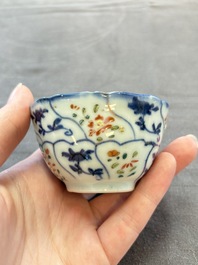 Eleven Chinese famille rose cups and nine saucers, Yongzheng/Qianlong