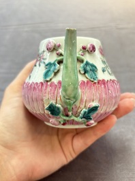 A group of five Chinese famille rose teapots and covers and three stands, Yongzheng/Qianlong