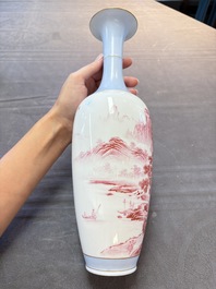 A Chinese polychrome 'landscape' eggshell vase, signed Liu Huan 劉煥, Jing De Zhen Zhi 景德鎮制 mark, dated 2006
