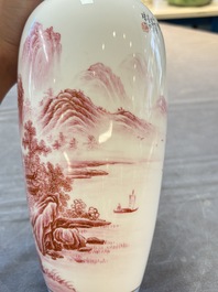 A Chinese polychrome 'landscape' eggshell vase, signed Liu Huan 劉煥, Jing De Zhen Zhi 景德鎮制 mark, dated 2006
