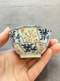 Eleven Chinese famille rose cups and nine saucers, Yongzheng/Qianlong