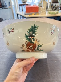 A Chinese famille rose armorial bowl with the arms of Troutbeck for the English market, Qianlong, ca. 1775