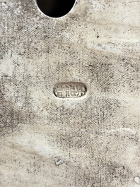 A Chinese blue and white Milefo Buddha, Zeng Long Sheng 曾龍昇 mark, 20th C.
