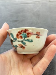 Eleven Chinese famille rose cups and nine saucers, Yongzheng/Qianlong