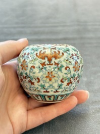 A Chinese doucai water pot and a 'Buddha's Hand' water dropper, Qianlong and Wo Ji 蝸寄 mark, 19/20th C.