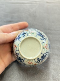 Eleven Chinese famille rose cups and nine saucers, Yongzheng/Qianlong
