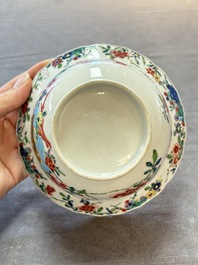 A Chinese famille rose teapot and a 'quails' bowl, Yongzheng