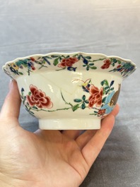 A Chinese famille rose teapot and a 'quails' bowl, Yongzheng