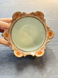 A Chinese famille rose two-handled bowl and cover, Qianlong mark, Republic
