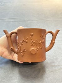 A Chinese Yixing stoneware 'double' teapot, 18th C.