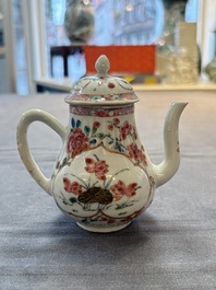 A Chinese famille rose teapot and a 'quails' bowl, Yongzheng