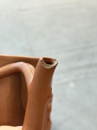 A Chinese Yixing stoneware 'double' teapot, 18th C.