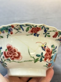 A Chinese famille rose teapot and a 'quails' bowl, Yongzheng