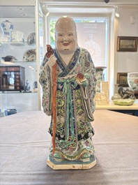 A Chinese famille rose figure of Shoulao, 19th C.