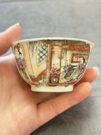 A Chinese famille rose 'San Niang Jiao Zi 三娘教子' cup, Qianlong