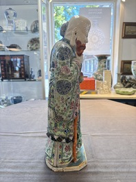 A Chinese famille rose figure of Shoulao, 19th C.