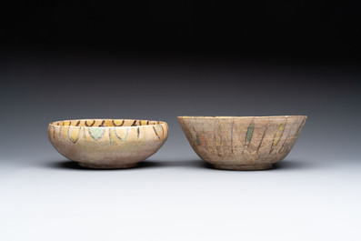 Four Nishapur pottery bowls, Iran, 10/11th C.