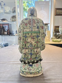 A Chinese famille rose figure of Shoulao, 19th C.