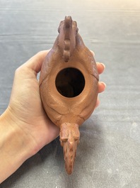 A Chinese Yixing stoneware 'phoenix' teapot, Kangxi