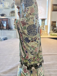 A Chinese famille rose figure of Shoulao, 19th C.