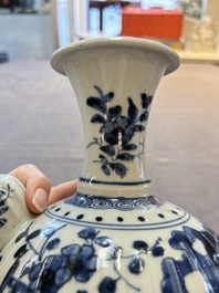 A Japanese blue and white kendi with a garden scene, Edo, early 18th C.