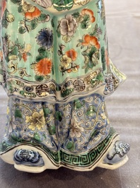 A Chinese famille verte figure of Han Xiangzi 韓湘子, Jiangxi mark, 19th C.