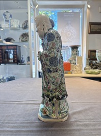 A Chinese famille rose figure of Shoulao, 19th C.