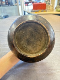 A Chinese bronze garlic-head 'hu' wine vessel, Han