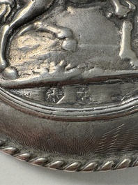 A pair of Dutch silver belt buckles, 833/000, 19th C.
