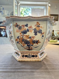 A Chinese Imari-style hexagonal jardini&egrave;re with floral design, Qianlong