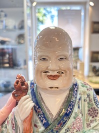 A Chinese famille rose figure of Shoulao, 19th C.