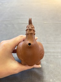A Chinese Yixing stoneware 'phoenix' teapot, Kangxi