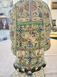 A Chinese famille rose figure of Shoulao, 19th C.