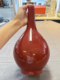 A Chinese sang-de-boeuf bottle vase, 19th C.