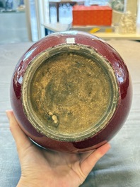 A Chinese sang-de-boeuf bottle vase, 19th C.