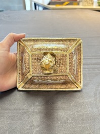 A Chinese Canton gilt-decorated famille rose covered vase with mandarin design, Qianlong