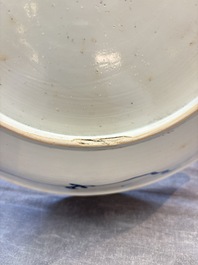Two Chinese blue and white dishes with floral design, Kangxi