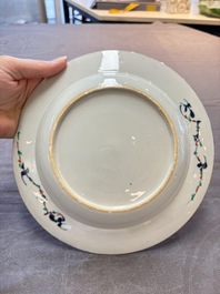 Ten Chinese doucai plates with floral design, Kangxi