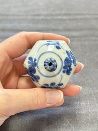 A Chinese famille rose 'Feng Yi Ting 鳳儀亭' teapot and a blue and white teapot with figural design, Yongzheng
