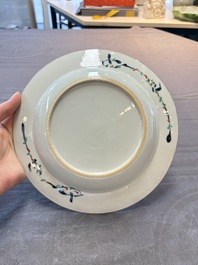 Ten Chinese doucai plates with floral design, Kangxi