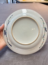 Ten Chinese doucai plates with floral design, Kangxi