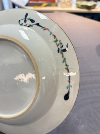 Ten Chinese doucai plates with floral design, Kangxi