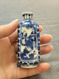A Chinese blue and white 'Sima Guang 司馬光' snuff bottle, Qianlong mark, 19th C.