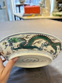 A Chinese doucai 'dragon' plate, Yongzheng mark and of the period