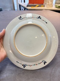 Ten Chinese doucai plates with floral design, Kangxi