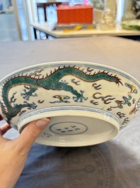 A Chinese doucai 'dragon' plate, Yongzheng mark and of the period