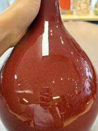 A Chinese sang-de-boeuf bottle vase, 19th C.