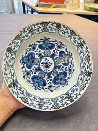 Ten Chinese doucai plates with floral design, Kangxi